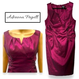 043. Anthropologie Adrianna Papell 16 Taffeta Plum Mother of the Bride Gown